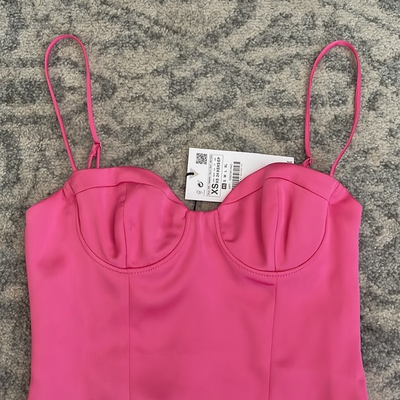 Zara Tops Nwt Zara Pink Corset Bodysuit Top Xs Poshmark